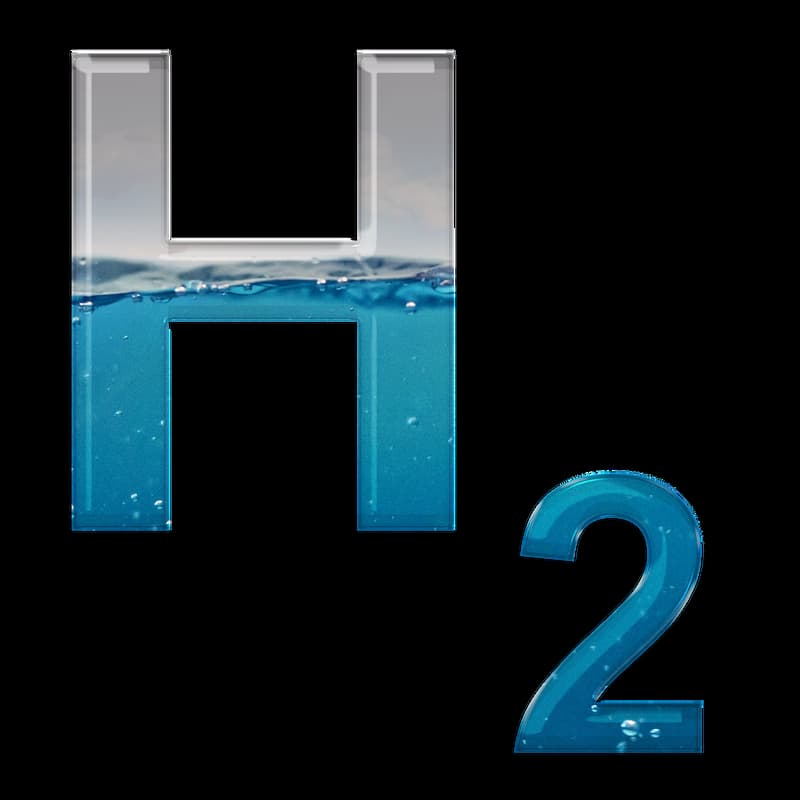 2 letters: H2 voor de helft met water gevuld
