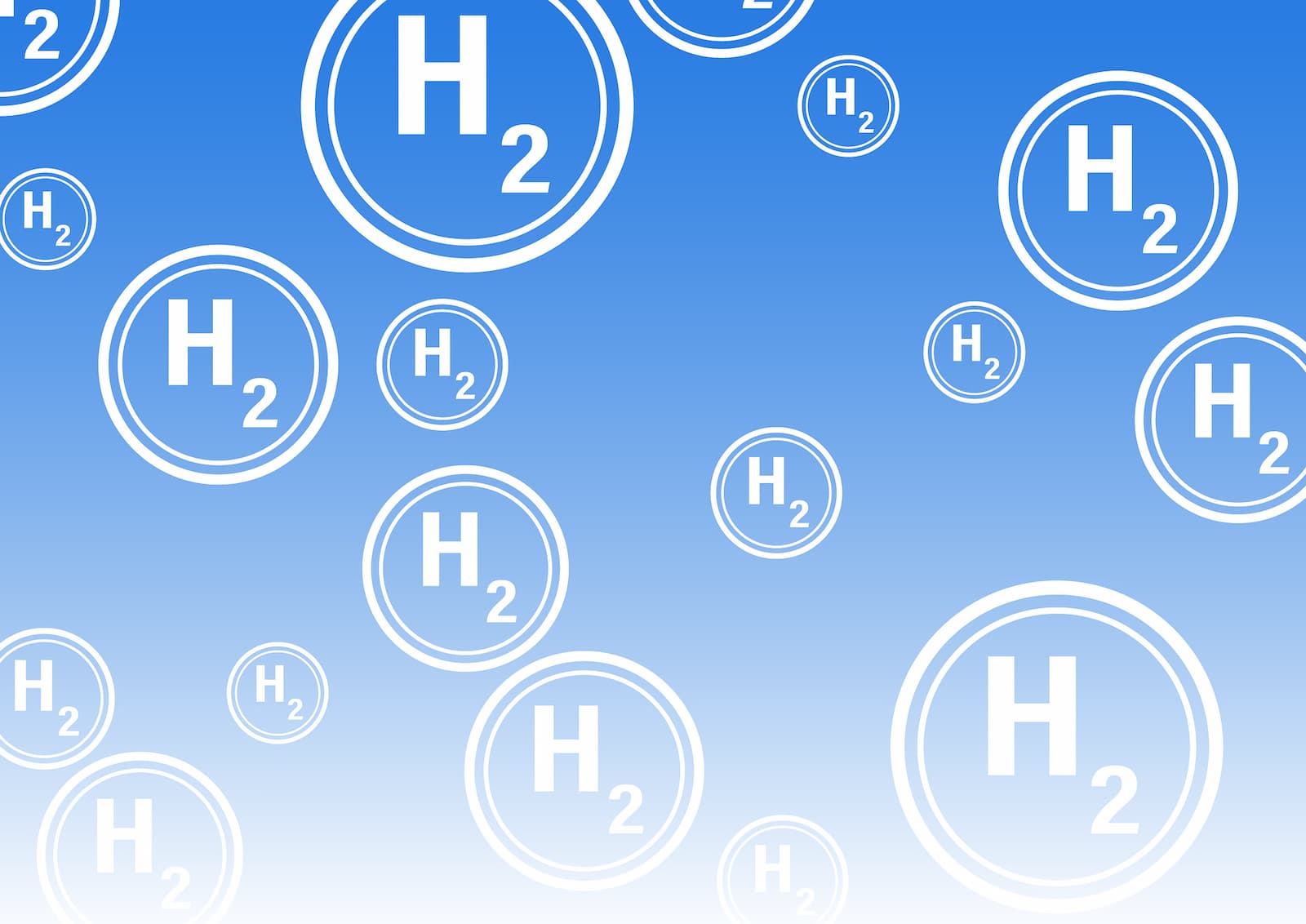 Afbeelding met waterstof belletjes