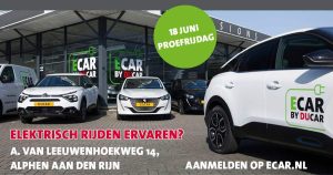 18 juni proefrijdag bij Ecar By Ducar in Alphen aan den Rijn