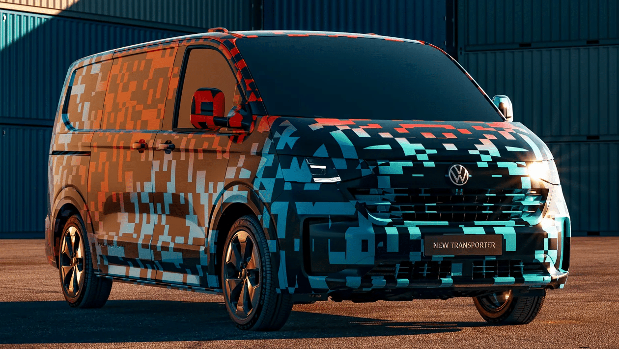 Foto van de nieuwe volkswagen transporter, 2024