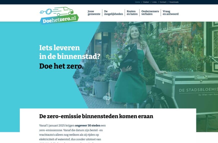 Schermafbeelding van de website www.doehetzero.nl