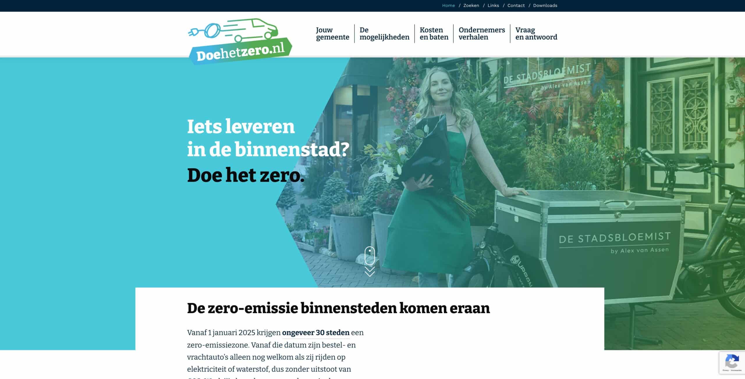 Schermafbeelding van de website www.doehetzero.nl